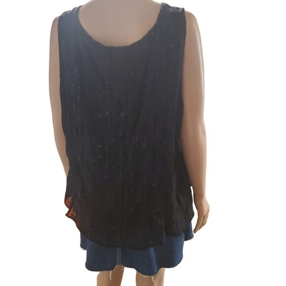 David Dart Collection Size 2X (TIGHT FITTING) 1X Sequin Black Sleeveless Blouse - Picture 4 of 9